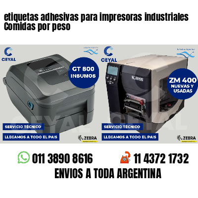 etiquetas adhesivas para impresoras industriales Comidas por peso