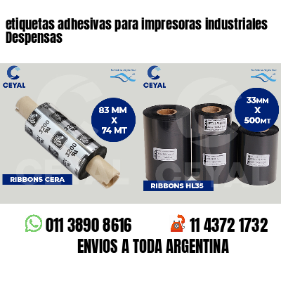etiquetas adhesivas para impresoras industriales Despensas