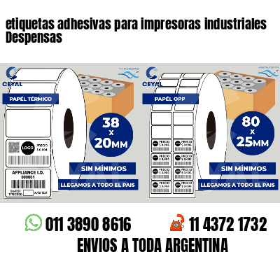 etiquetas adhesivas para impresoras industriales Despensas