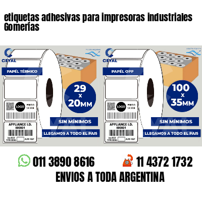etiquetas adhesivas para impresoras industriales Gomerías