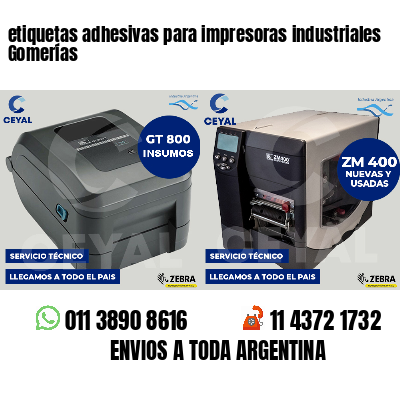 etiquetas adhesivas para impresoras industriales Gomerías