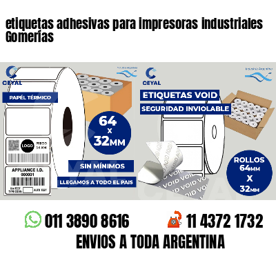 etiquetas adhesivas para impresoras industriales Gomerías
