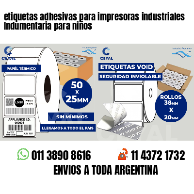 etiquetas adhesivas para impresoras industriales Indumentaria para niños