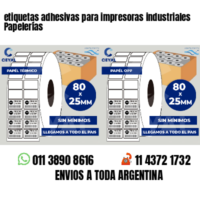 etiquetas adhesivas para impresoras industriales Papelerías