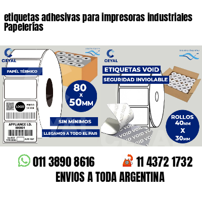 etiquetas adhesivas para impresoras industriales Papelerías