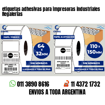 etiquetas adhesivas para impresoras industriales Regalerías