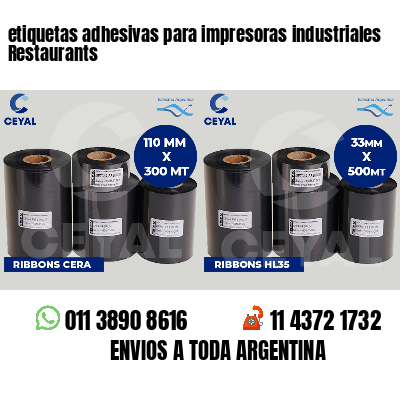 etiquetas adhesivas para impresoras industriales Restaurants