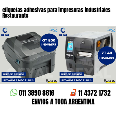 etiquetas adhesivas para impresoras industriales Restaurants