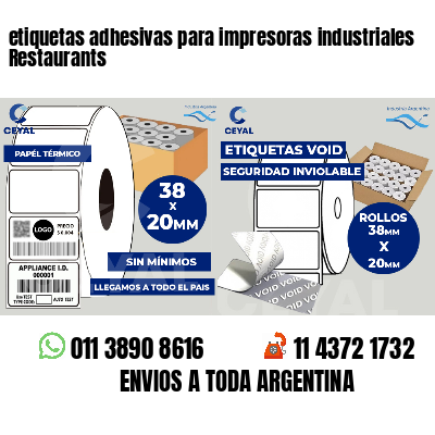 etiquetas adhesivas para impresoras industriales Restaurants