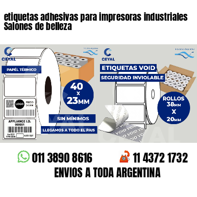 etiquetas adhesivas para impresoras industriales Salones de belleza