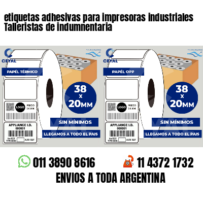 etiquetas adhesivas para impresoras industriales Talleristas de indumnentaria