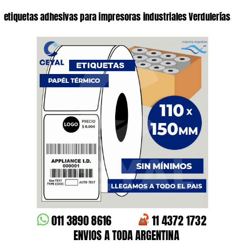 etiquetas adhesivas para impresoras industriales Verdulerías