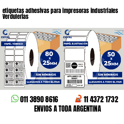 etiquetas adhesivas para impresoras industriales Verdulerías