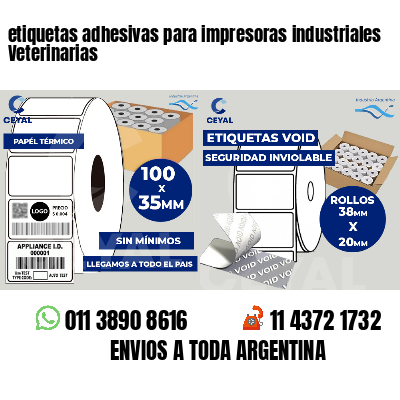 etiquetas adhesivas para impresoras industriales Veterinarias