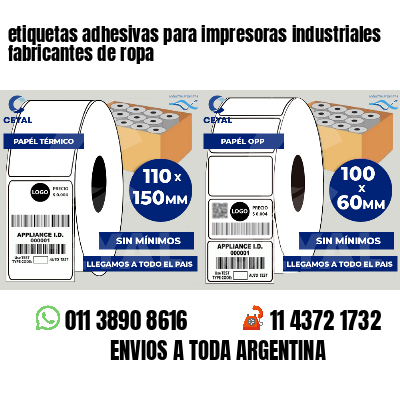 etiquetas adhesivas para impresoras industriales fabricantes de ropa