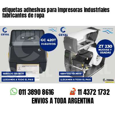 etiquetas adhesivas para impresoras industriales fabricantes de ropa