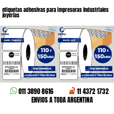 etiquetas adhesivas para impresoras industriales joyerias