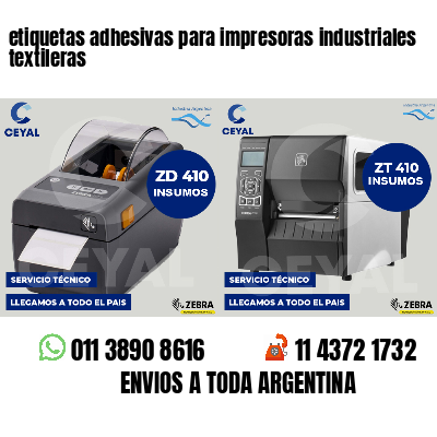 etiquetas adhesivas para impresoras industriales textileras