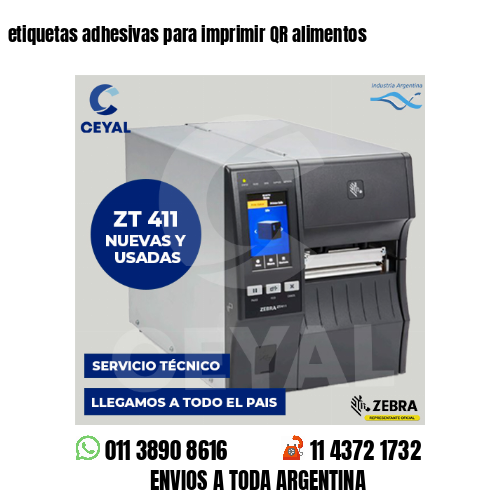 etiquetas adhesivas para imprimir QR alimentos