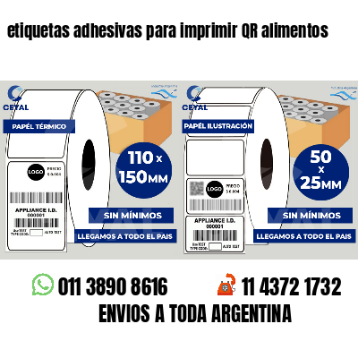 etiquetas adhesivas para imprimir QR alimentos