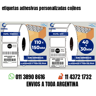 etiquetas adhesivas personalizadas cojines