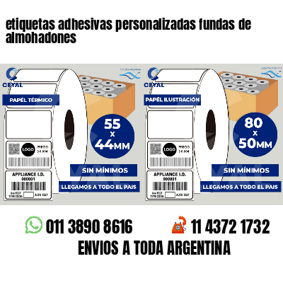 etiquetas adhesivas personalizadas fundas de almohadones