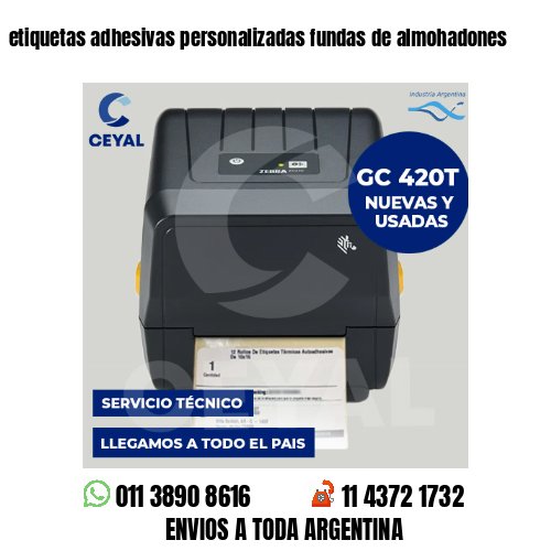 etiquetas adhesivas personalizadas fundas de almohadones