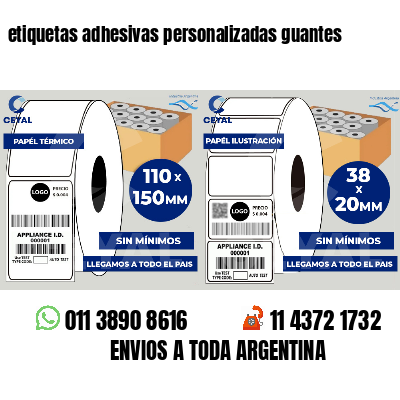 etiquetas adhesivas personalizadas guantes