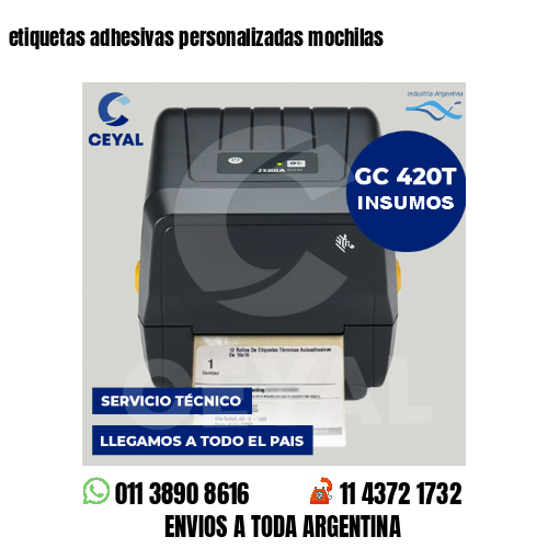etiquetas adhesivas personalizadas mochilas