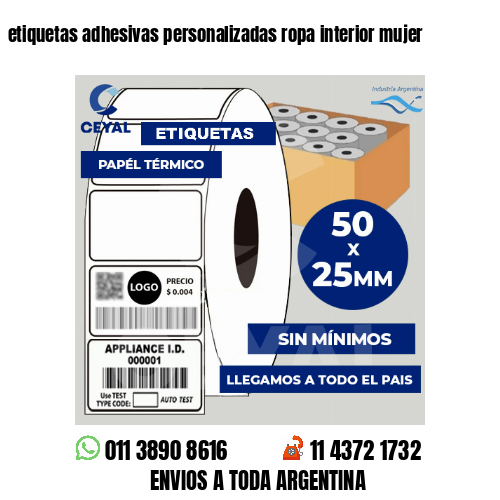 etiquetas adhesivas personalizadas ropa interior mujer