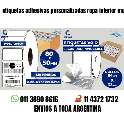 etiquetas adhesivas personalizadas ropa interior mujer