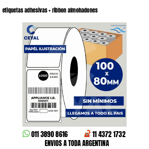 etiquetas adhesivas   ribbon almohadones