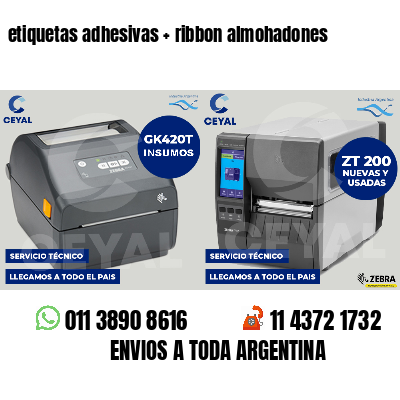 etiquetas adhesivas   ribbon almohadones