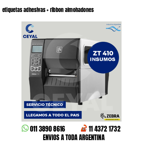 etiquetas adhesivas   ribbon almohadones