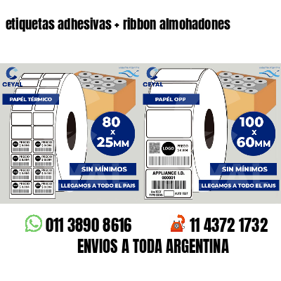 etiquetas adhesivas   ribbon almohadones