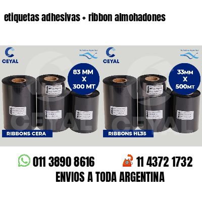 etiquetas adhesivas   ribbon almohadones