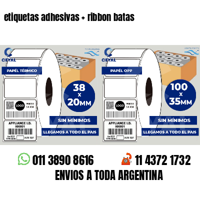 etiquetas adhesivas   ribbon batas