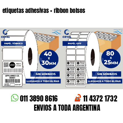 etiquetas adhesivas   ribbon bolsos