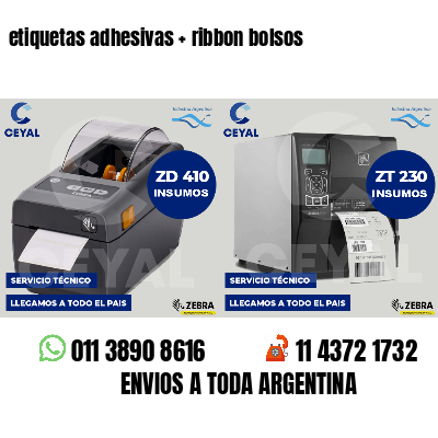etiquetas adhesivas   ribbon bolsos