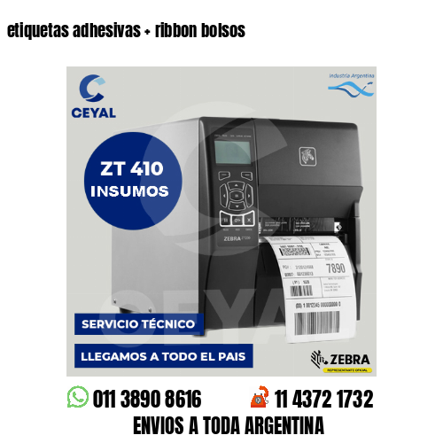 etiquetas adhesivas   ribbon bolsos