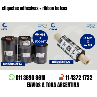 etiquetas adhesivas   ribbon bolsos