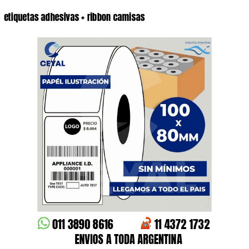 etiquetas adhesivas   ribbon camisas