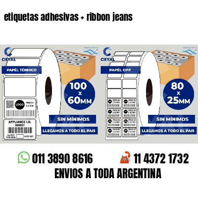 etiquetas adhesivas   ribbon jeans