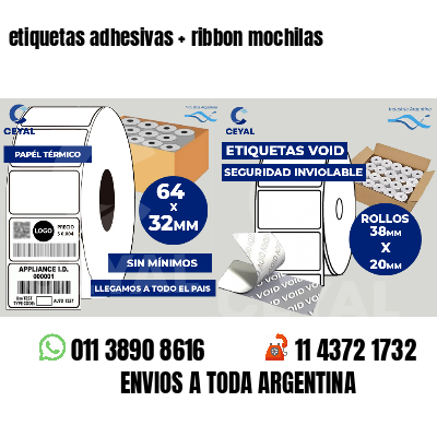 etiquetas adhesivas   ribbon mochilas