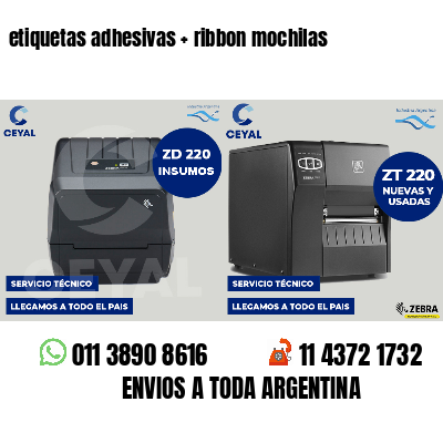 etiquetas adhesivas   ribbon mochilas
