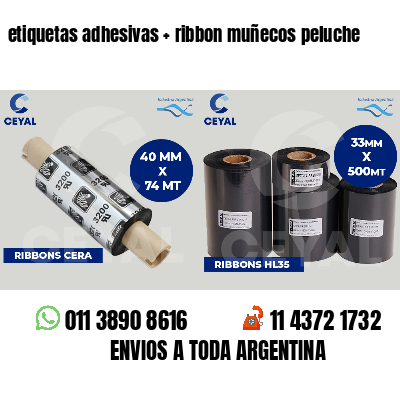 etiquetas adhesivas   ribbon muñecos peluche