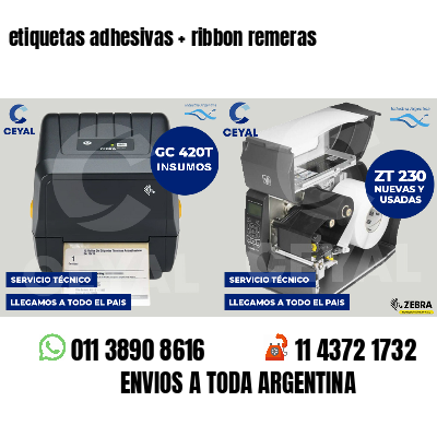 etiquetas adhesivas   ribbon remeras