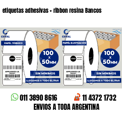 etiquetas adhesivas   ribbon resina Bancos