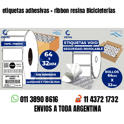 etiquetas adhesivas   ribbon resina Bicicleterías