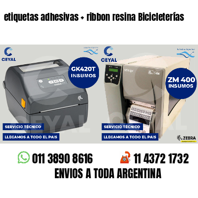 etiquetas adhesivas   ribbon resina Bicicleterías